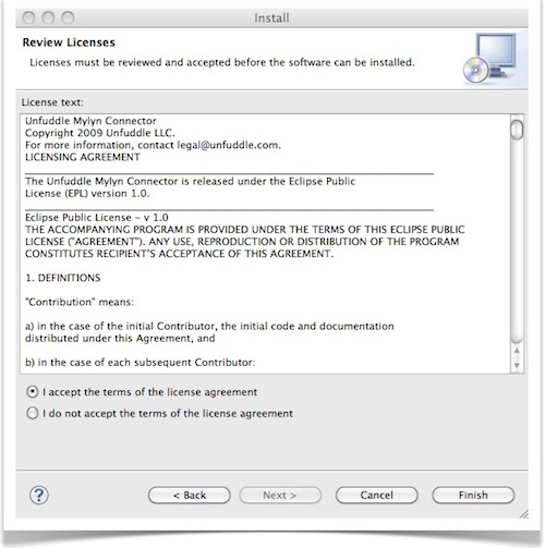 Unfuddle Mylyn Connector License Agreement