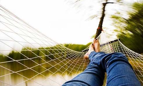 Relaxing in a hammock
